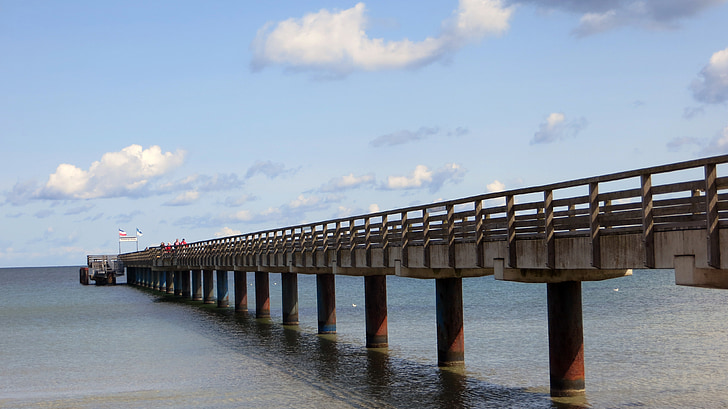 sea bridge, web, baltic sea, ship investors, holiday, seaside resort, coast