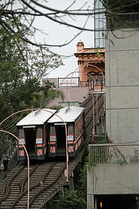 los angeles, downtown, building, architecture, transport, funicular