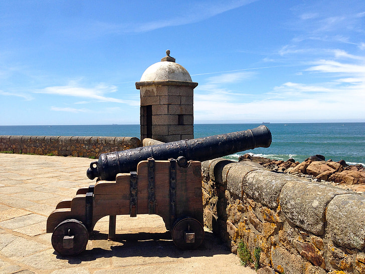 pistola, fortalesa, arma, fa poc, Costa, Mar, vista sobre el mar