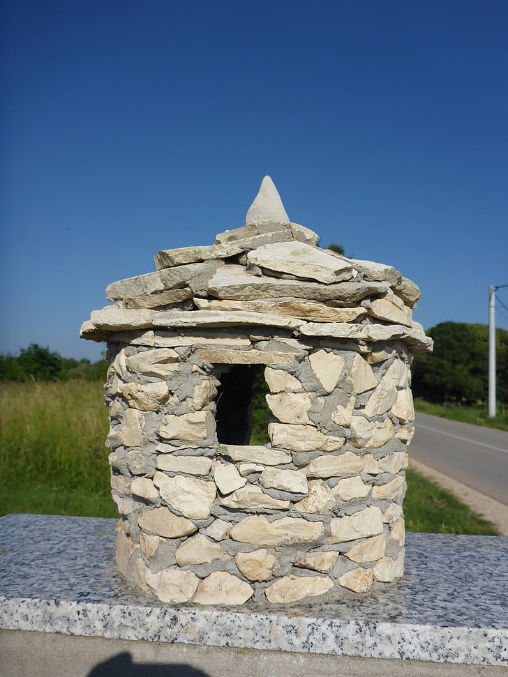 croatia, kazun, blue sky, istria, pula, holiday, stone wall