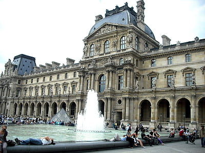 Louvre, Paris, Frankrike, fransk, byen, arkitektur, historiske