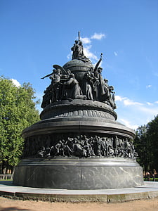 Novgorod, monument, sculpture, histoire, Sky, grande, Bell