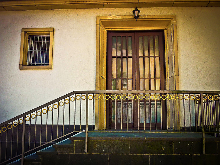 stepenice, vrata, zgrada, unos, postupno, Stari, Kuća ulaza