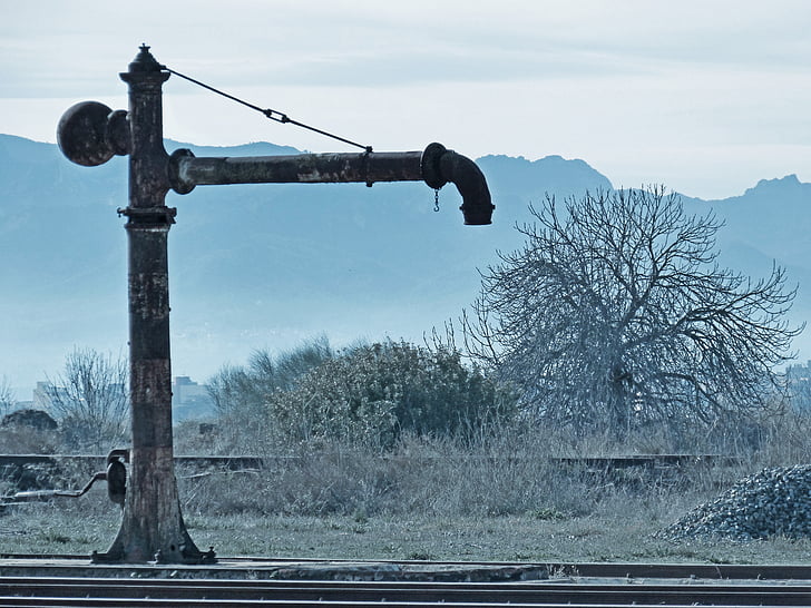 aguada, train, steam, old, abandoned, water, railroad Track