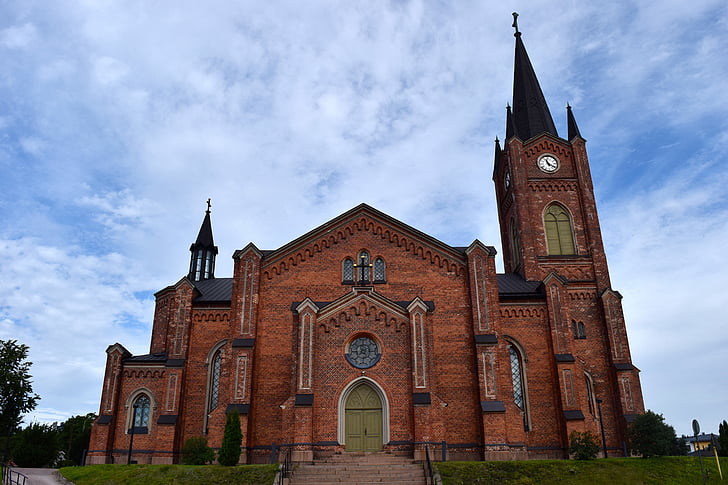 kerk, Finland, bezoekplaatsen, Scandinavië, Dom, oude, gebouw