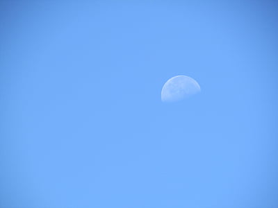 Lune, Sky, été, bleu, blanc