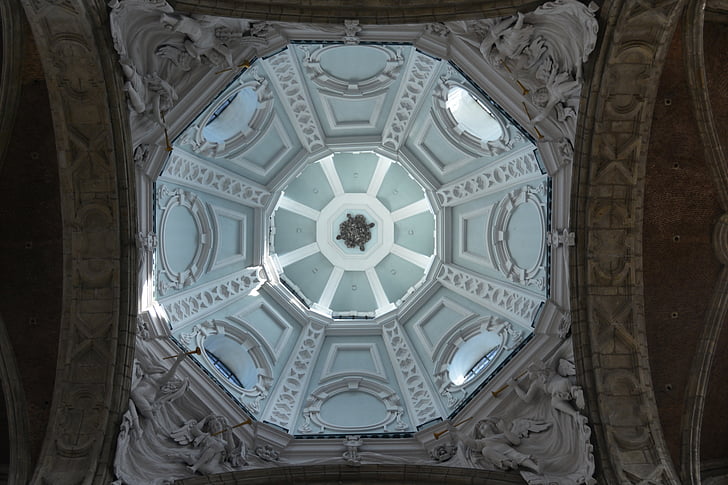 dome, vaults, building, architecture, church, abbey of grimbergen