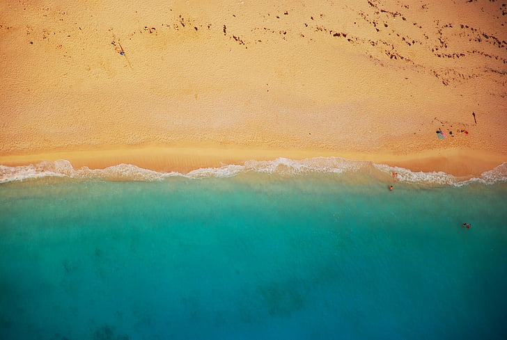 verde, maro, Rezumat, pictura, plajă, nisip, ocean