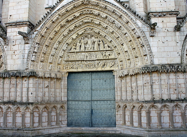 Katedral pintu, pintu berukir, pintu gereja, arsitektur batu, ukiran hiasan, bangunan keagamaan, Katedral masuk