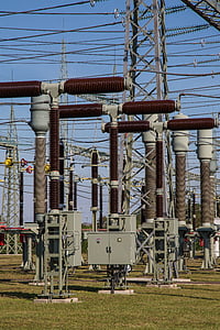 Umspannwerk, Strom, aktuelle, Hochspannung, Transformator, Energieerzeugung, Strommast