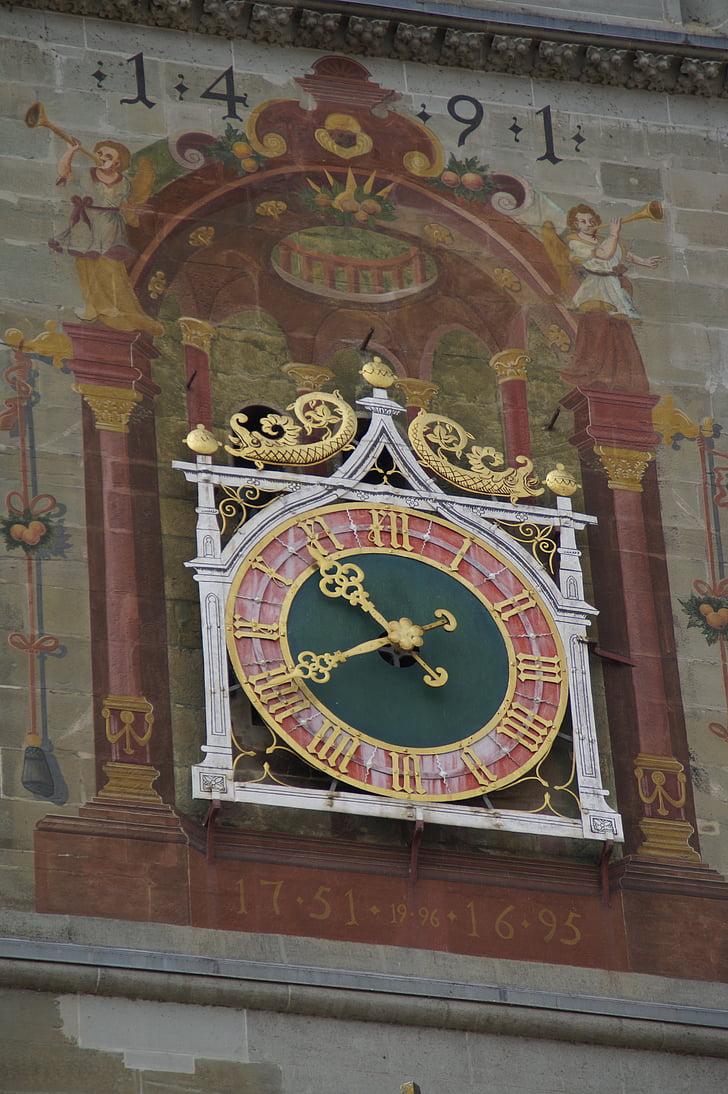Мюнстері, Констанція, Церква, годинник, час, Старий годинник, Церква годинник