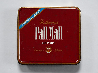 tabacheră, cigarettes, usage du tabac, Pall mall, logo, rouge