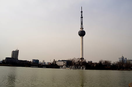 Torre, televisión, edificio, estructura, difusión, punto de referencia, China