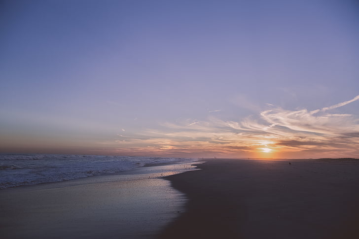 φωτογραφία, στη θάλασσα, αιγιαλού, ηλιοβασίλεμα, παραλία, Ωκεανός, νερό