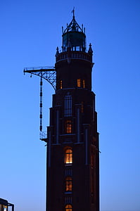 phare, Bremerhaven, conseillers, marque de jour, Twilight, marine marchande