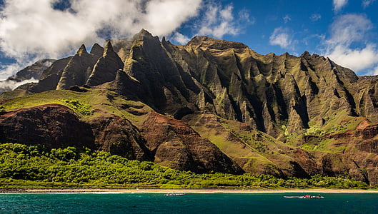 Hawaii, idílico, paisaje, montaña, naturaleza, al aire libre, Scenic