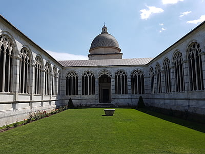 Pisa, Campo santo, temető, Olaszország, Toscana, építészet, épület
