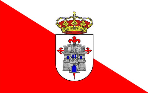 azuaga, vlajka, znak, Španielsko, symbol, Crown, hrad