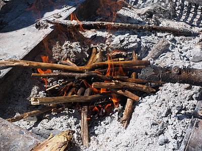 khu vực nướng thịt ngoài trời, chữa cháy, lửa trại, đốt cháy, ngọn lửa, gỗ, Ash