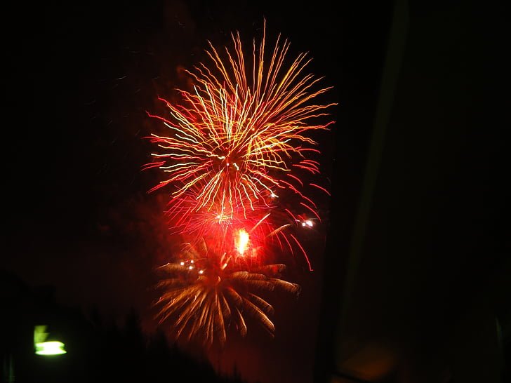 vuurwerk, licht, kleurrijke, feest, vrolijkheid, Oudejaarsavond, Sparks