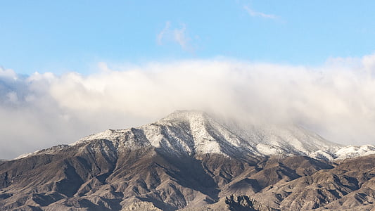 snow, covered, mountain, daytime, cloud, clouds, winter
