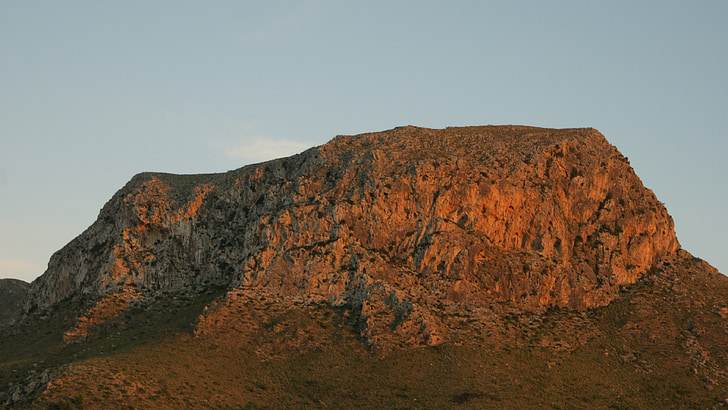 Mountain, kvällsljus, röd, Mallorca