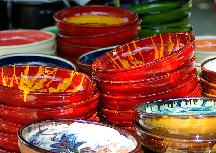 cerámica, platos, cerámica, artesanías