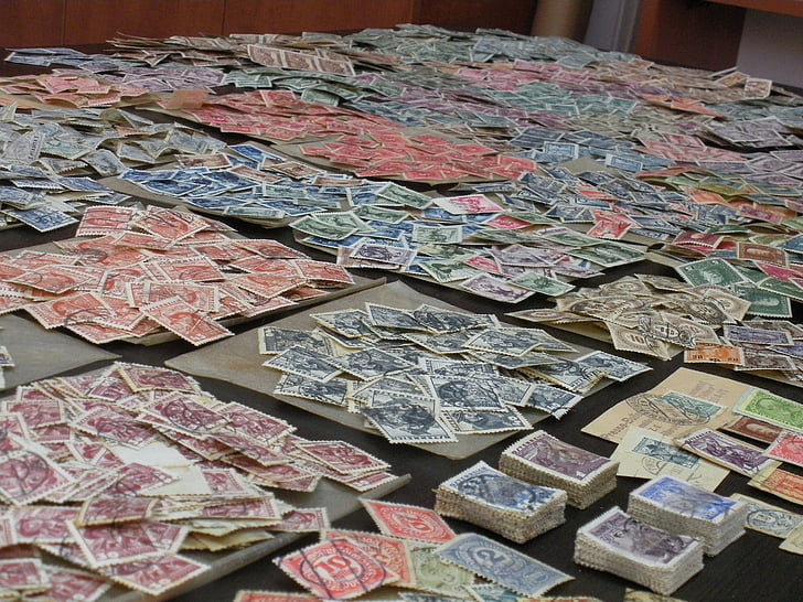 Briefmarken, Stempel-Menge, philatelistische viel, philatelistische