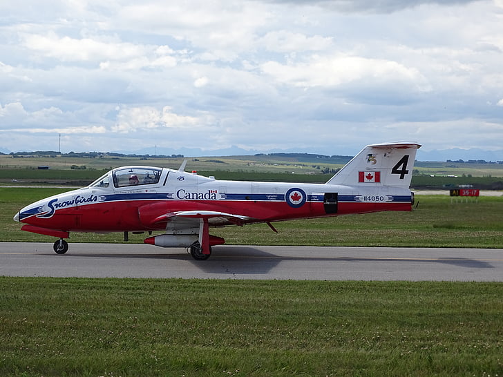 Kanadský, Snowbirds, lietadlo, Airshow, lietadlo, Kanada, červená