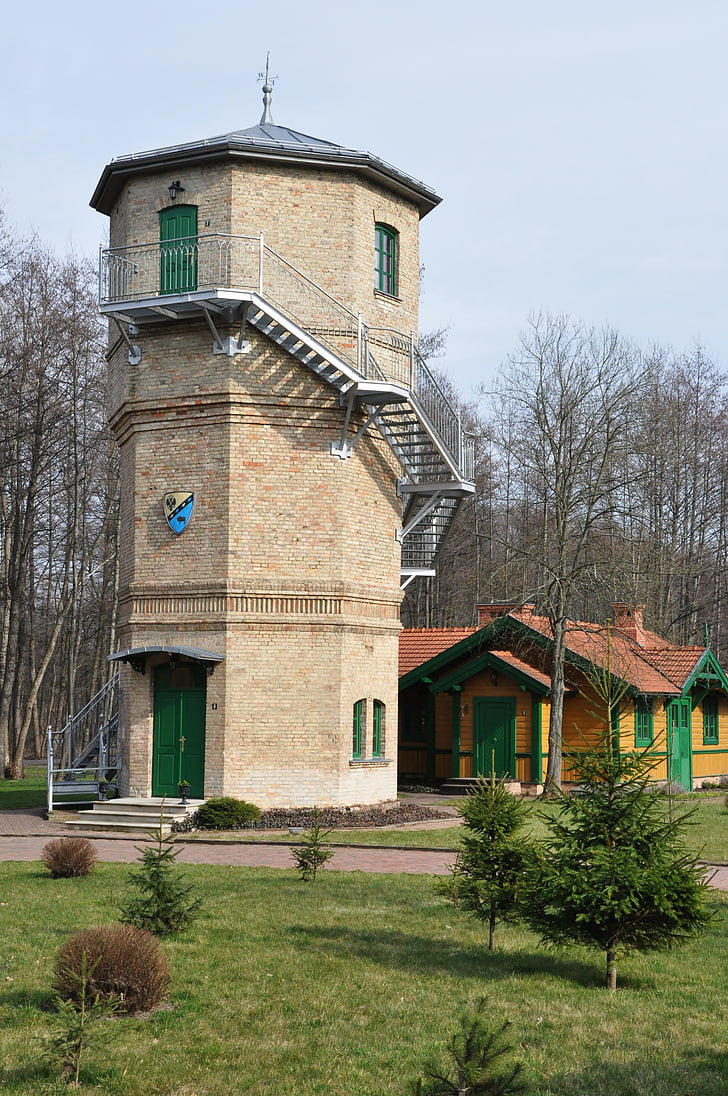 tower, water tower, building, białowieża, poland