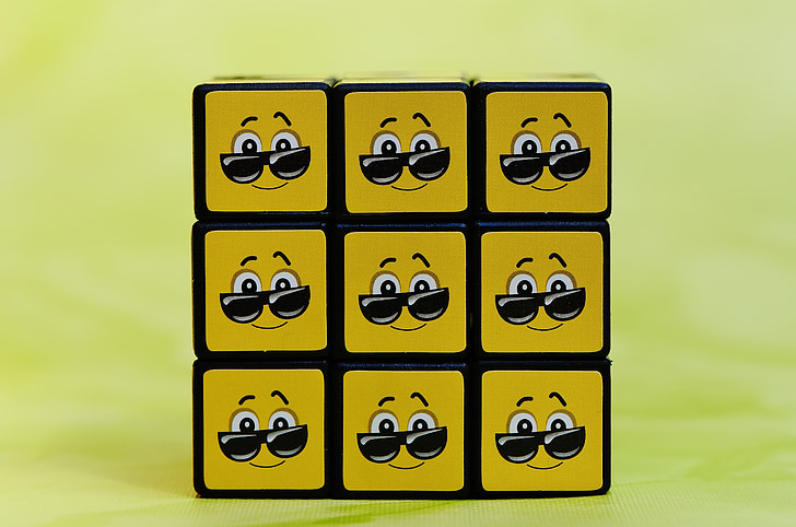 cube, รอยยิ้ม, เย็น, ตลก, ความรู้สึก, อีโมติคอน, อารมณ์