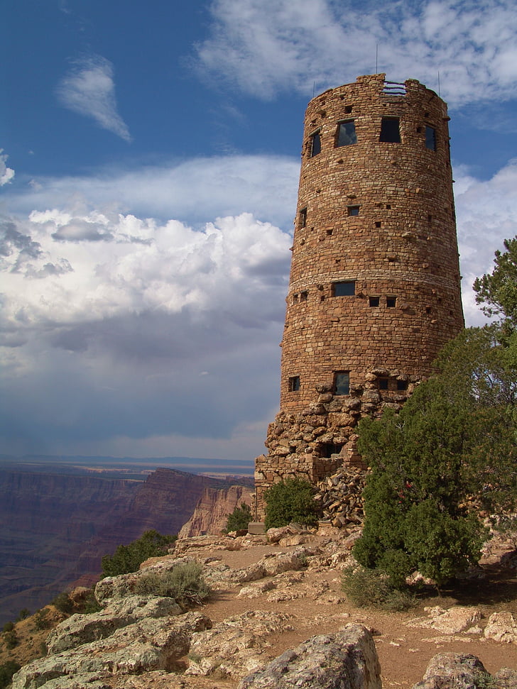 Strażnica, Pustynia, Widok, Arizona, Grand canyon, krajobraz, park narodowy