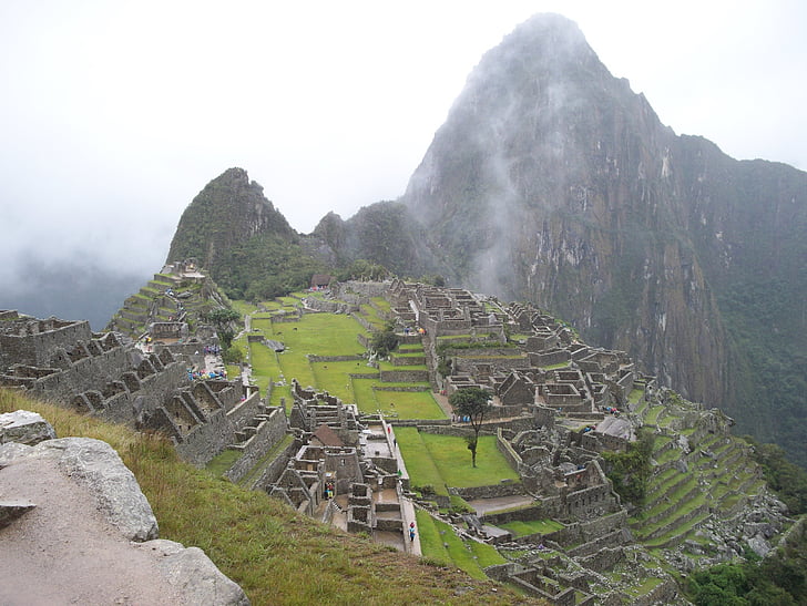 paisagem, Inca, montanha, Peru, velha ruína, antiga, história