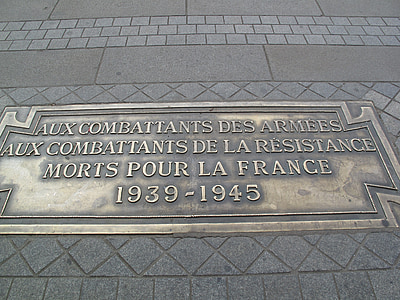 plaque, Arc de triomphe, Parijs, Frankrijk, het platform, Frans, Landmark