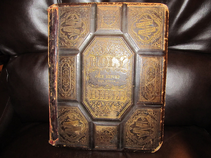 antique, leather, cover, scripture, book, bible, old