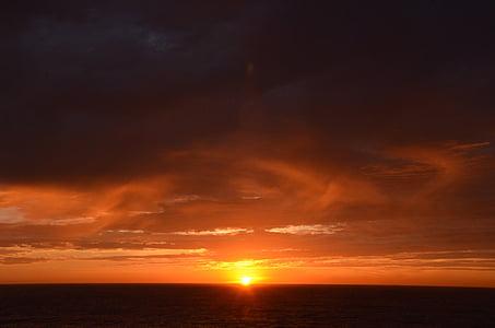 zonsopgang, Manly, NSW, Oosten, kosten, zon, zonlicht