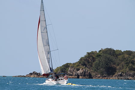 sail, sailing boat, boot, great barrier reef, whitehaven beach, queensland, beautiful beach