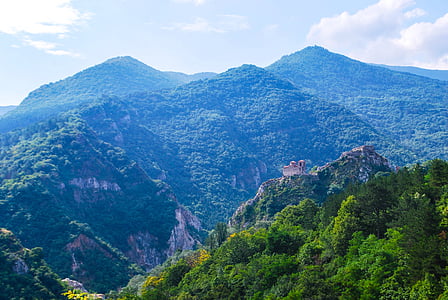 montagnes, Bulgarie, Château, collines, Panorama, arrière-plan, nature