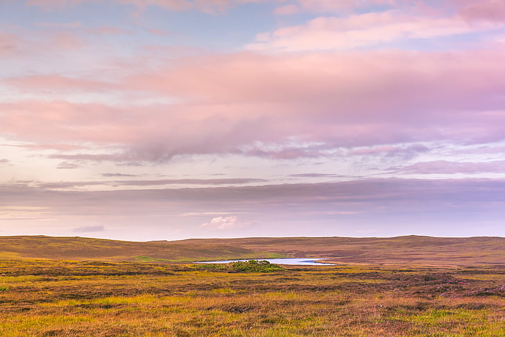 Utara Skotlandia, di Utara, Skotlandia, langit romantis, batu, tebing, pemandangan