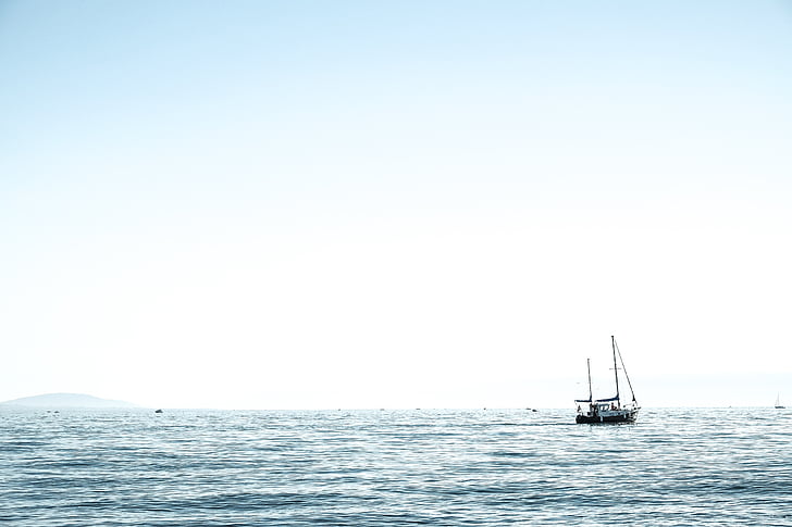 boat, sea, daytime, nature, water, ocean, surface