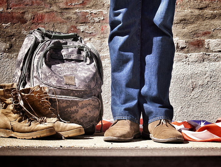 backpack, shoes, jeans, denim, american, flag, shoe