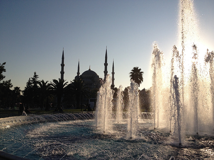 Istanbul, reise, Tyrkia, byen, moskeen, vann, fontene