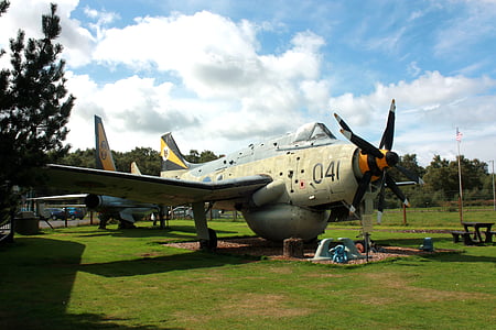 aircraft, museum, propeller, navy, gannet, military, plane