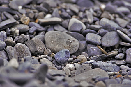 камъни, каменна плажа, затвори, празник, сив, синьо