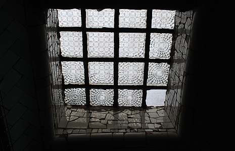 finestra, disc amb dibuixos, arquitectura, vidre