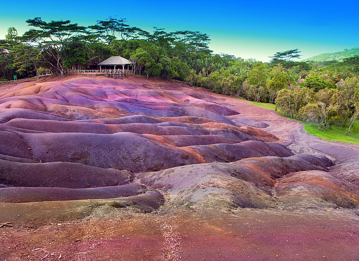farge, sand, Chamarel?, Mauritius, natur, landskapet
