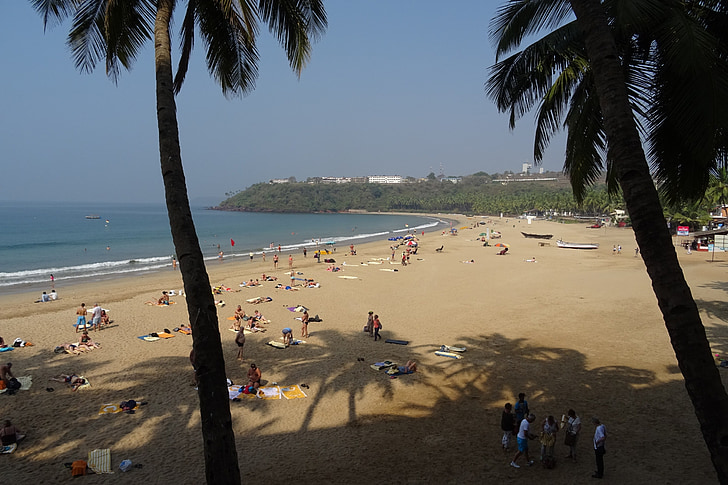 Plaża, morze, Arabian, piasek, Goa
