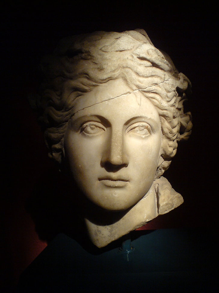 скулптура, бюст, музей, каменна фигура, жена, античност, Антик