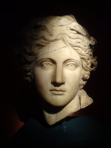 sculpture, buste, Musée, figure Pierre, femme, antiquité, antique