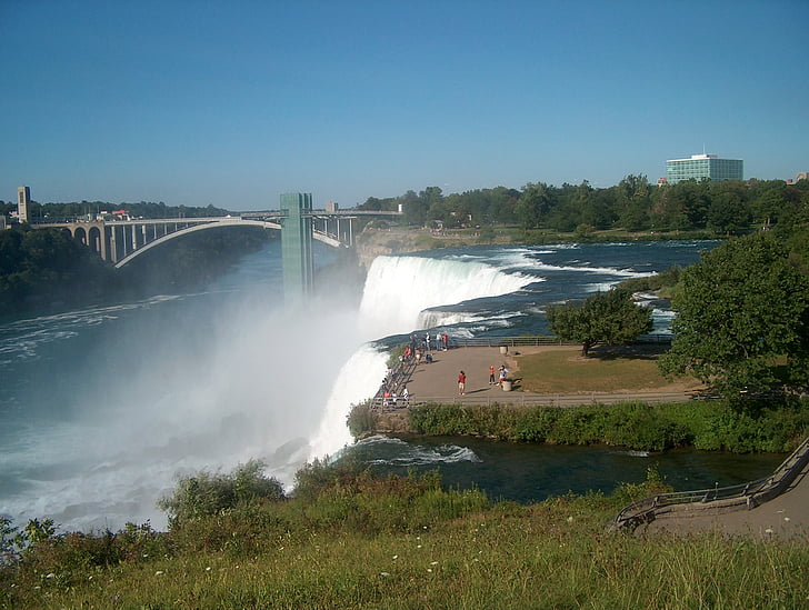 Niagarafallen, vattenfall, Kanada, dimma, landskap, naturen, floden